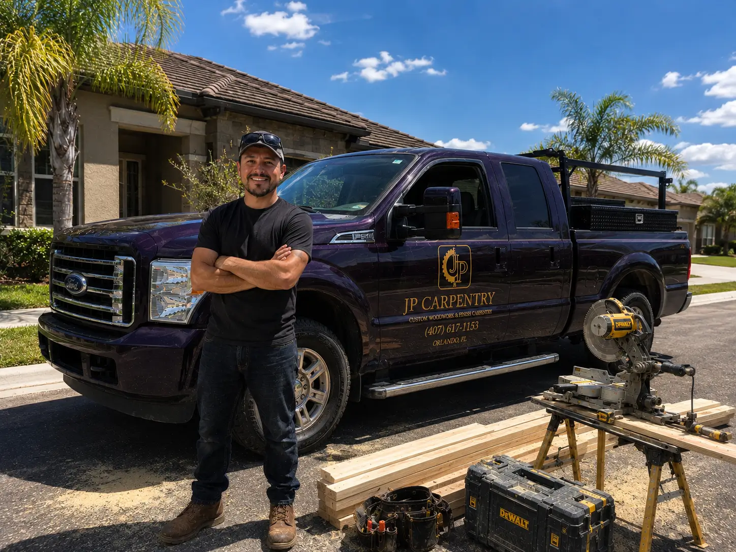 JP Carpentry Services vehicle - Serving Orlando Kissimmee Saint Cloud Winter Garden and all Central Florida